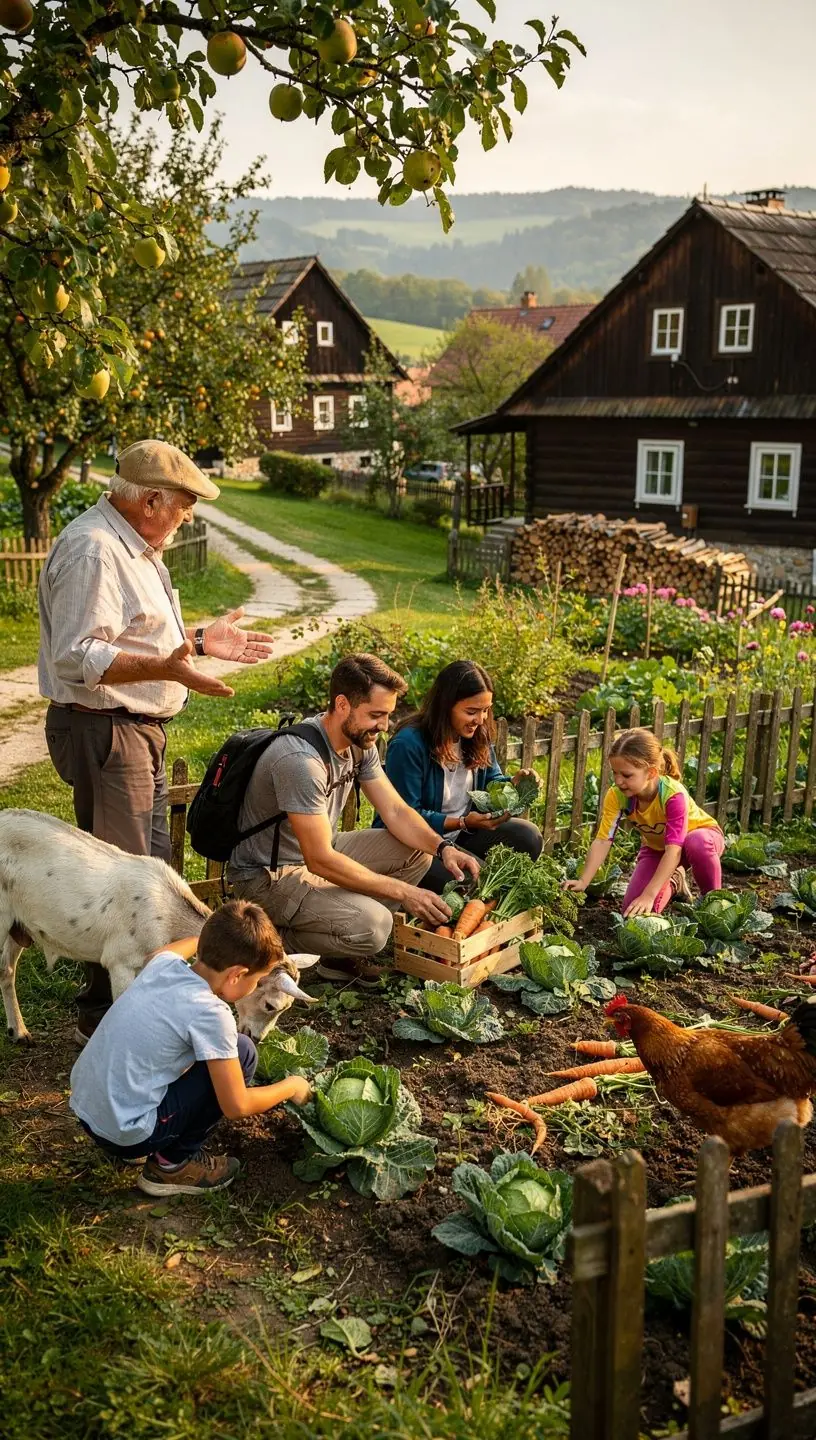 Cyclist riding along a scenic route in Slovakia promoting eco-friendly and cost-effective travel choices